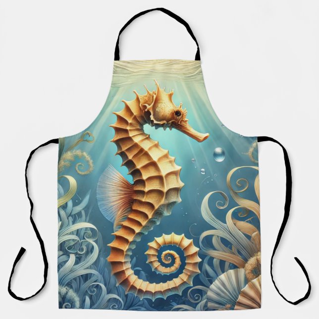 Ein elegantes Seepferd, das unter Wasser schwimmt Schürze (Vorderseite)