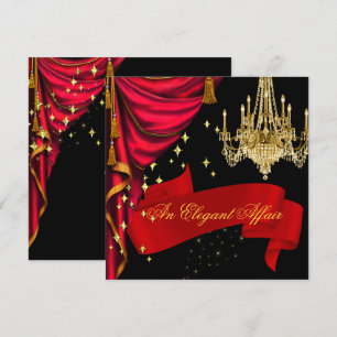 Ein elegantes Unternehmen der Red Gold Chandelier  Einladung