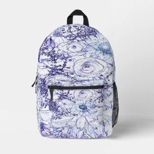 Ein elegantes weißes und blaues klassisches Design Bedruckter Rucksack