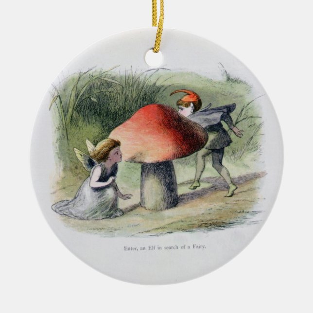 Ein Elf auf der Suche nach einer Fee, Illustration Keramikornament (Vorne)