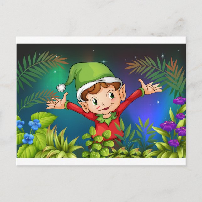 Ein Elf im Garten Postkarte (Vorderseite)