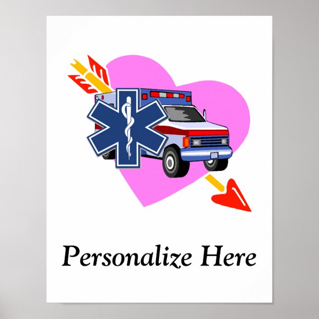 Ein EMS-Herz für Pflege Poster (Vorne)
