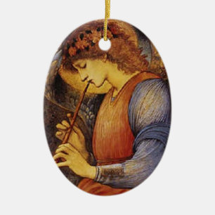 Ein Engel, der die Flute spielt - Zierigkeit Keramik Ornament