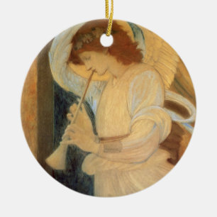 Ein Engel, der Flageolet von Burne Jones spielt Keramikornament