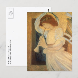 Ein Engel, der Flageolet von Burne Jones spielt Postkarte