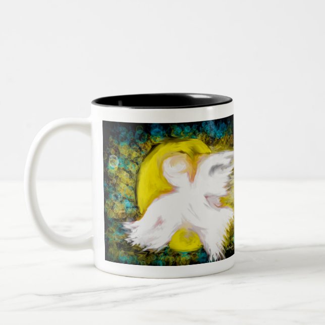 Ein Engel, der Ihnen hilft Zweifarbige Tasse (Links)