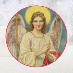 Ein Engel erschien viktorianisches Weihnachten Runder Aufkleber