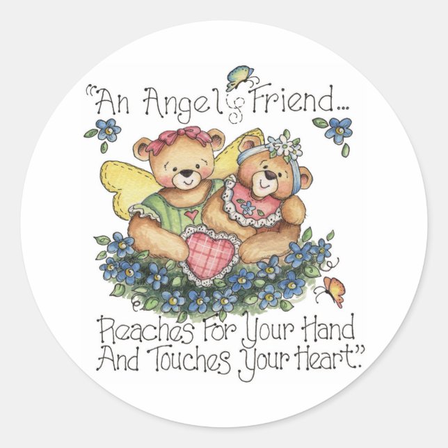 Ein Engel Friend Touchs Ihr Herz Sticker (Vorderseite)