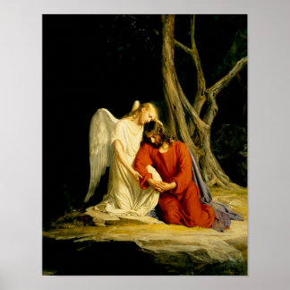 Ein Engel tröstet Jesus von Carl Bloch Druck Poster