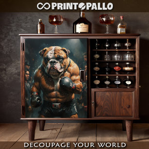 Ein englischer Bulldogge Boxeur Seidenpapier