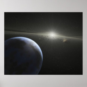 Ein enormer Asteroidengürtel in der Bahn um einen Poster