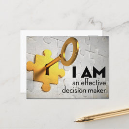 "Ein Entscheidungsträger" Motivation Affirmation Postkarte