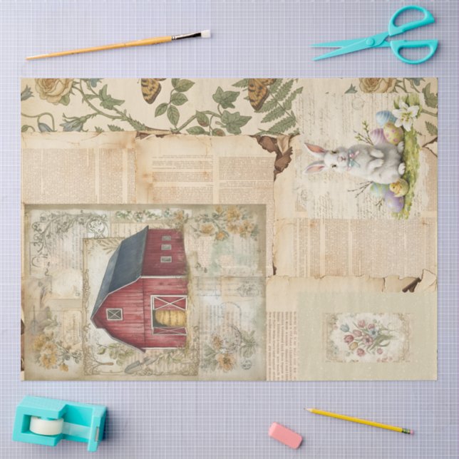 Ein Ephemera Oster-Serie-Design #16 Seidenpapier (Basteln)