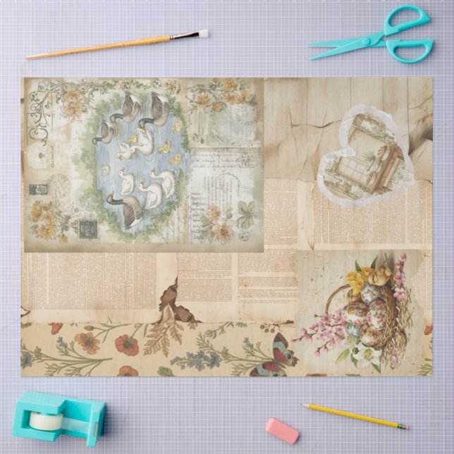 Ein Ephemera Oster-Serie-Design #9 Seidenpapier (Basteln)