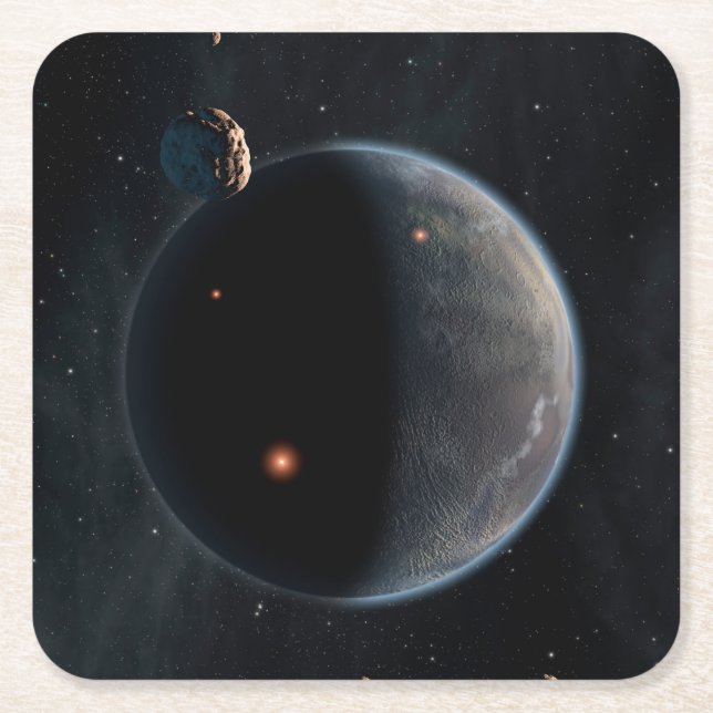 Ein erdähnlicher Planet, reich an Kohlenstoff und  Rechteckiger Pappuntersetzer (Vorderseite)
