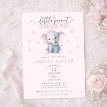 Ein Erdnuss auf dem Weg Elefant Rosa Baby Shower