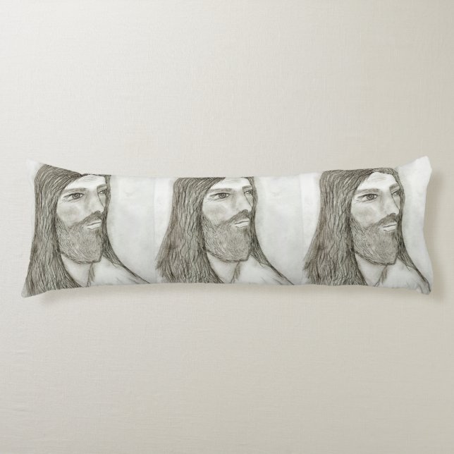 Ein ernster Jesus Seitenschläferkissen (Vorderseite)