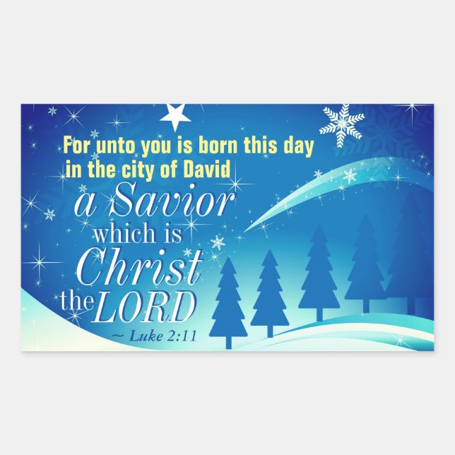Ein Erretter ist Geboren Christus, der Herr, die B Rechteckiger Aufkleber (Vorderseite)