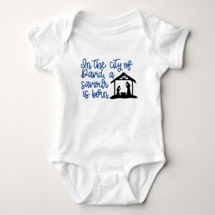 Ein Erretter ist Geborene Geburt Baby Strampler