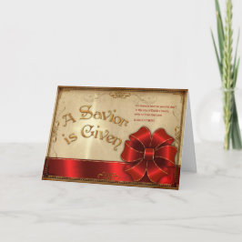 Ein Erretter wird gegeben Feiertagskarte