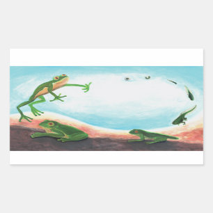 Ein erstaunlicher Lebenszyklus eines Frosches Rechteckiger Aufkleber