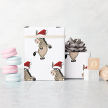 Ein Esel mit einem Weihnachtshut