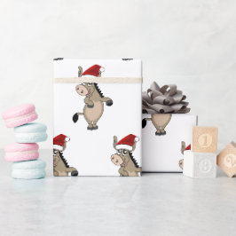 Ein Esel mit einem Weihnachtshut Geschenkpapier