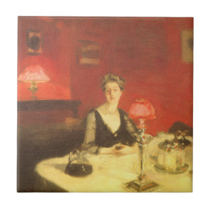 Ein Esstisch bei Nacht von John Singer Sargent Fliese