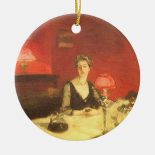 Ein Esstisch bei Nacht von John Singer Sargent Keramikornament