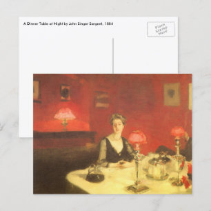 Ein Esstisch bei Nacht von John Singer Sargent Postkarte