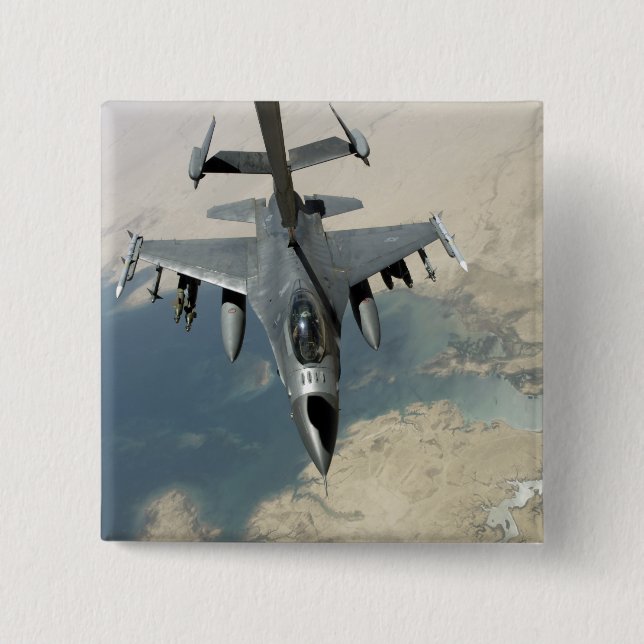 Ein F-16-Kämpffalken schürt Button (Vorderseite)
