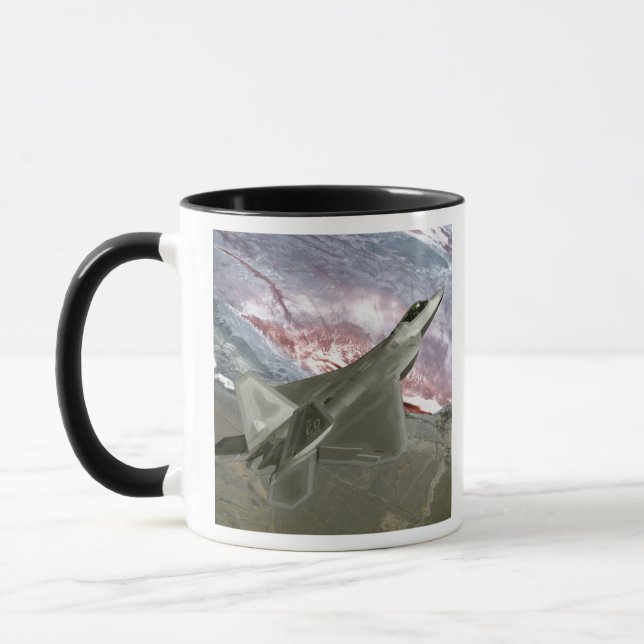 Ein F/A-22 Raptor fliegt eine Trainingsmission Tasse (Links)