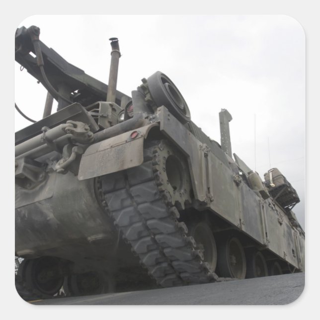 Ein Fahrzeug der Herkules-Erholung M88A2 Quadratischer Aufkleber (Vorderseite)