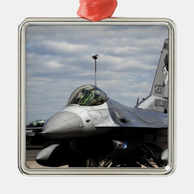 Ein Falken der F-16 Silbernes Ornament (Vorne)