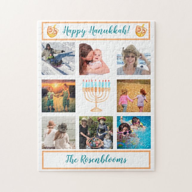 Ein Familienfoto Collage Hanukkah Geschenk Keepake (Vertikal)