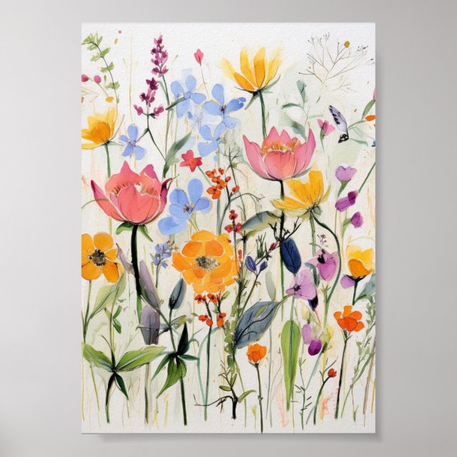 Ein fantastisches Blumendesign, wilde Blumen  Poster (Vorne)