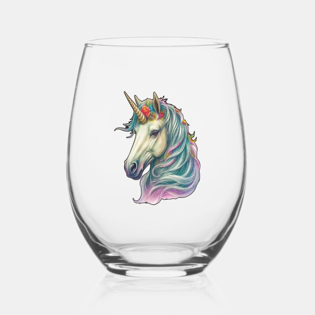 Ein fantastisches Einhorn! Weinglas Ohne Stiel (Vorderseite)