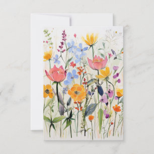 Ein fantastisches florales Design, wilde Blumen Dankeskarte