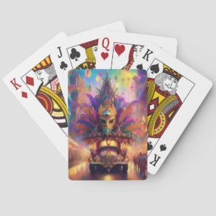Ein Fantasy-Blick auf eine Mardi Gras Parade Spielkarten