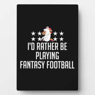 Ein Fantasy-Football-Einhorn spielen Fotoplatte