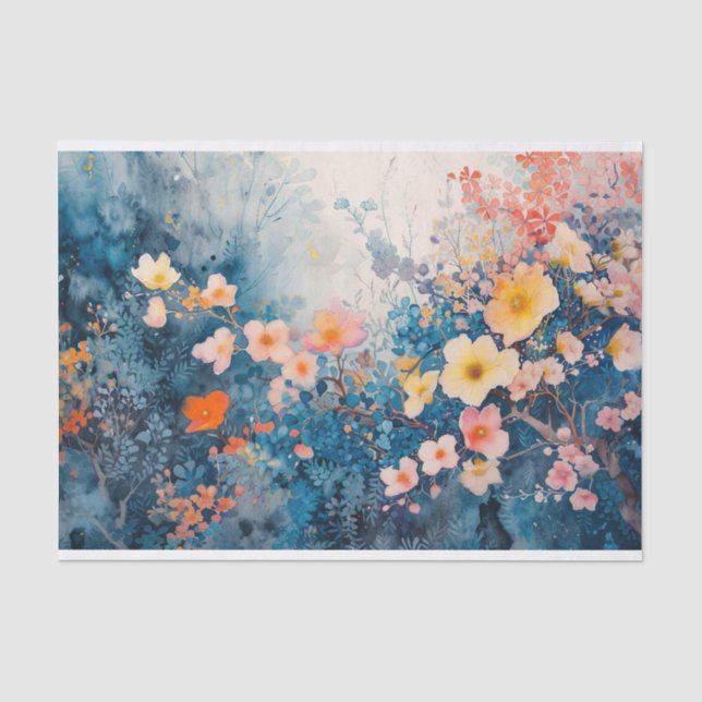 Ein farbenfroher Aufruhr über Blume Seidenpapier (Vorderseite)