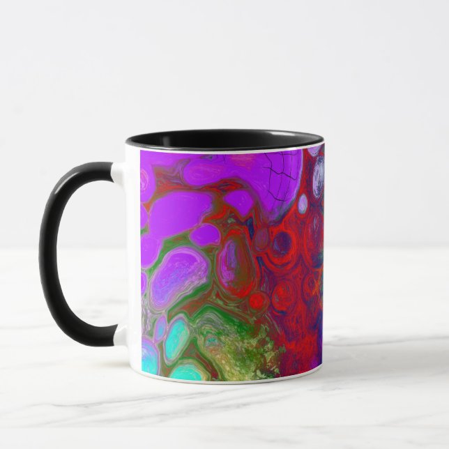 Ein farbenfroher Flickwerk Tasse (Links)