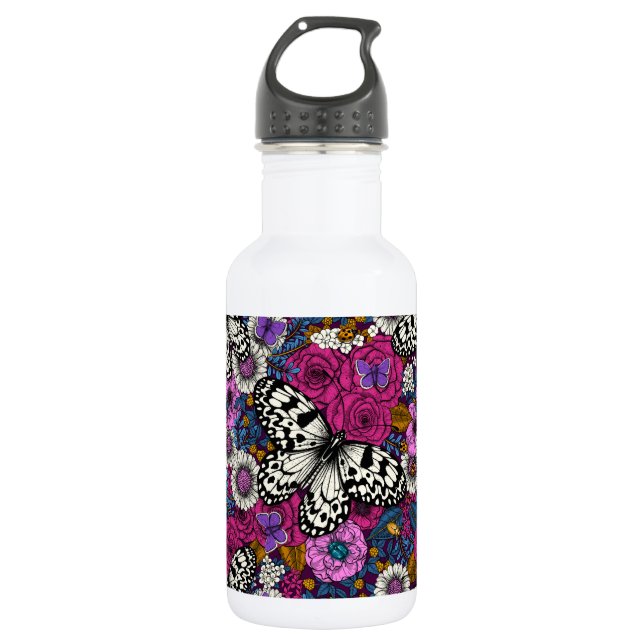 Ein farbenfroher Garten II Edelstahlflasche (Vorderseite)