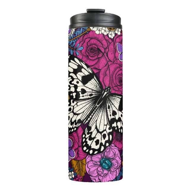 Ein farbenfroher Garten II Thermosbecher (Vorderseite)