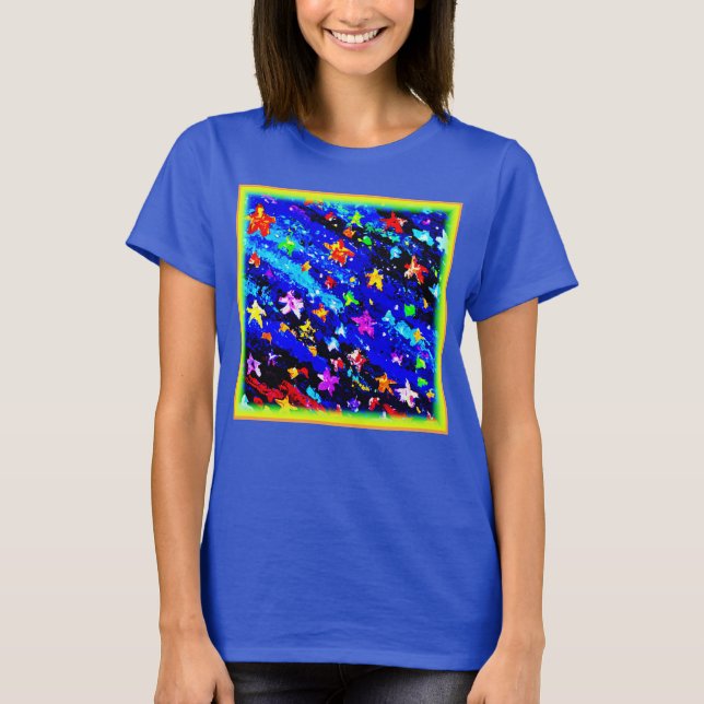 Ein farbenfroher Sternenhimmel. Jetzt kaufen T-Shirt (Vorderseite)
