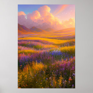 Ein farbenfroher Traum bei Sonnenuntergang Poster