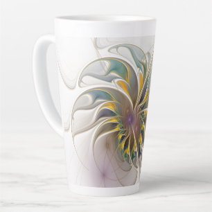 Ein farbenfrohes fraktales Ornament. Abstrakte Blu Milchtasse
