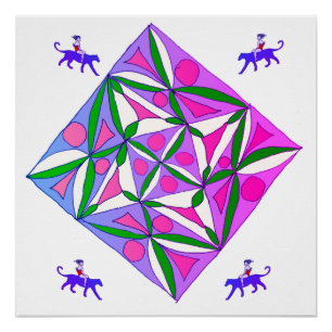 Ein farbenfrohes geometrisches Muster Poster
