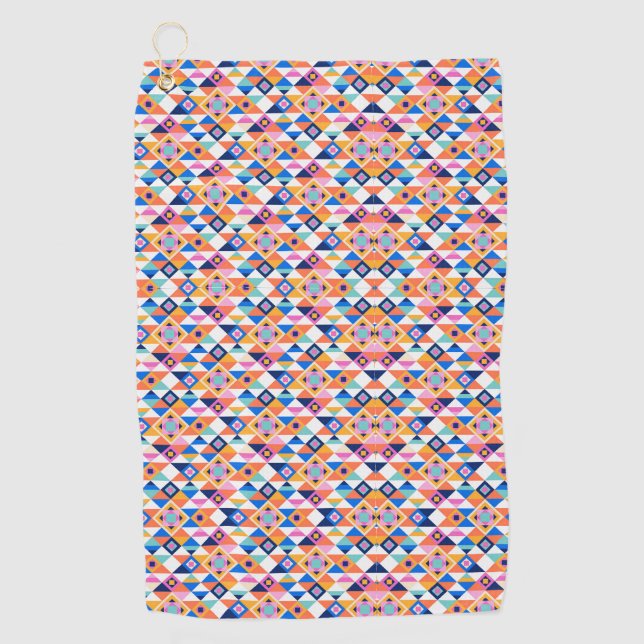 Ein farbenfrohes Handtuch mit einem lebendigen geo (Vorderseite)