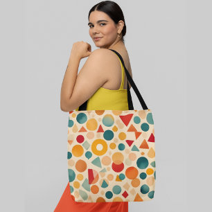Ein farbiges abstraktes Muster mit geometrischen F Tasche
